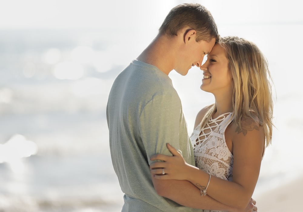 Wedding Engagement photos taken at a Wisconsin Beach. 